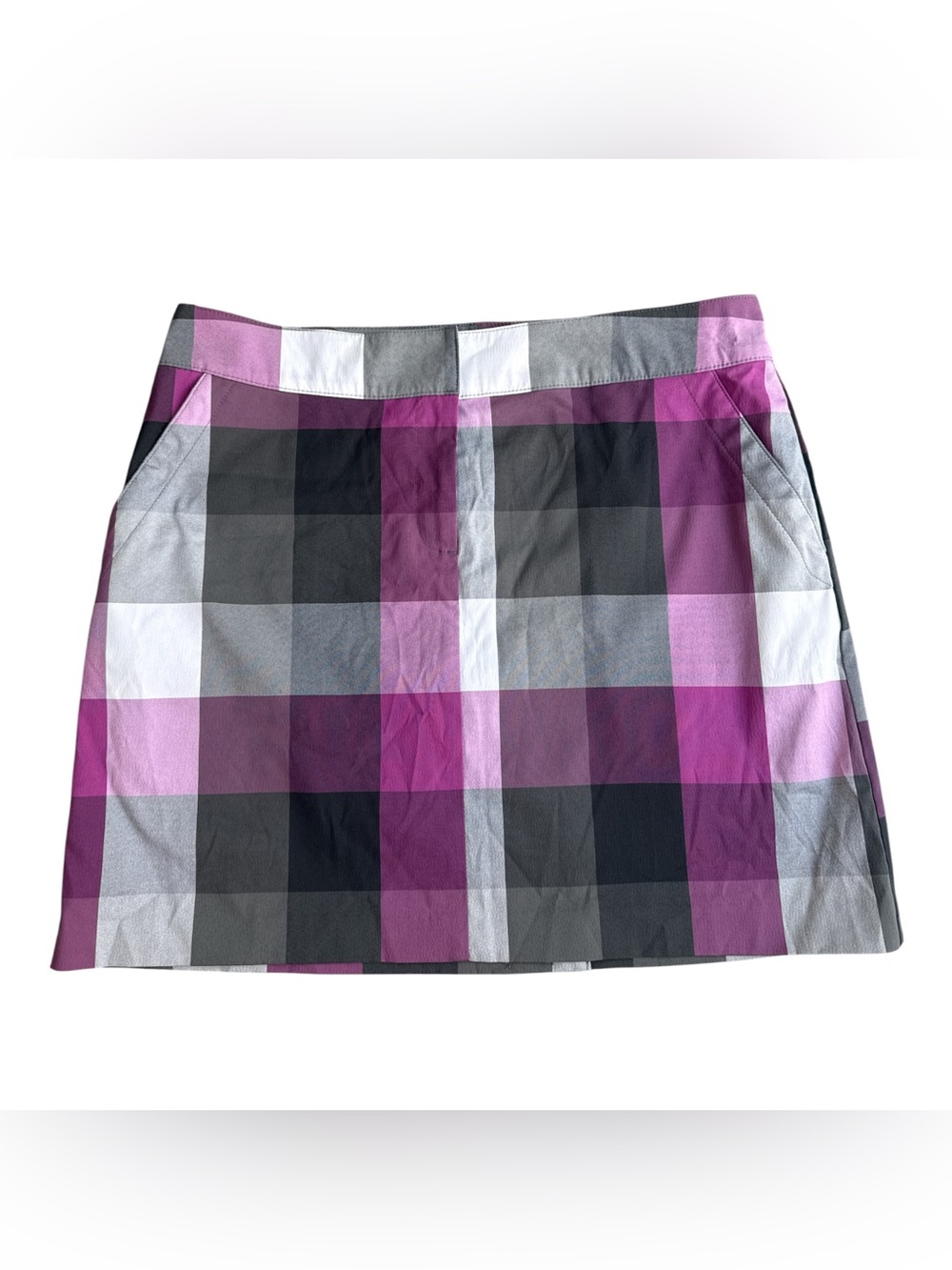 Izod Golf Purple and Gray Plaid Golf Skort